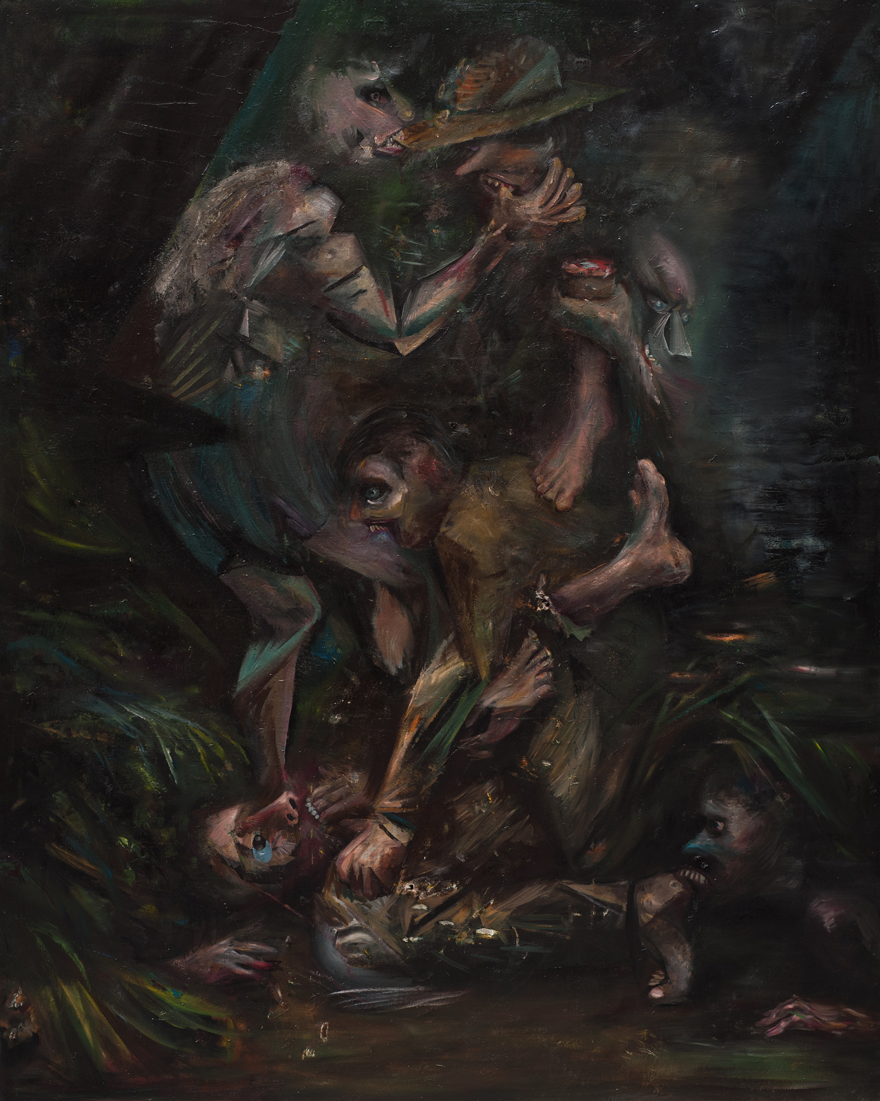 Paweł Śliwiński Large Biters, 2011, oil, acrylic, glitter on canvas, 200 x 160 cm